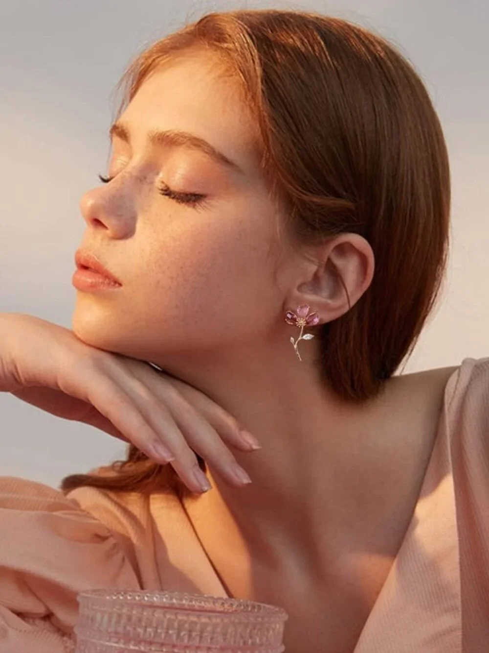 Stunning Crystal Flower Statement Drop Dangle Earrings for Women - Elegant